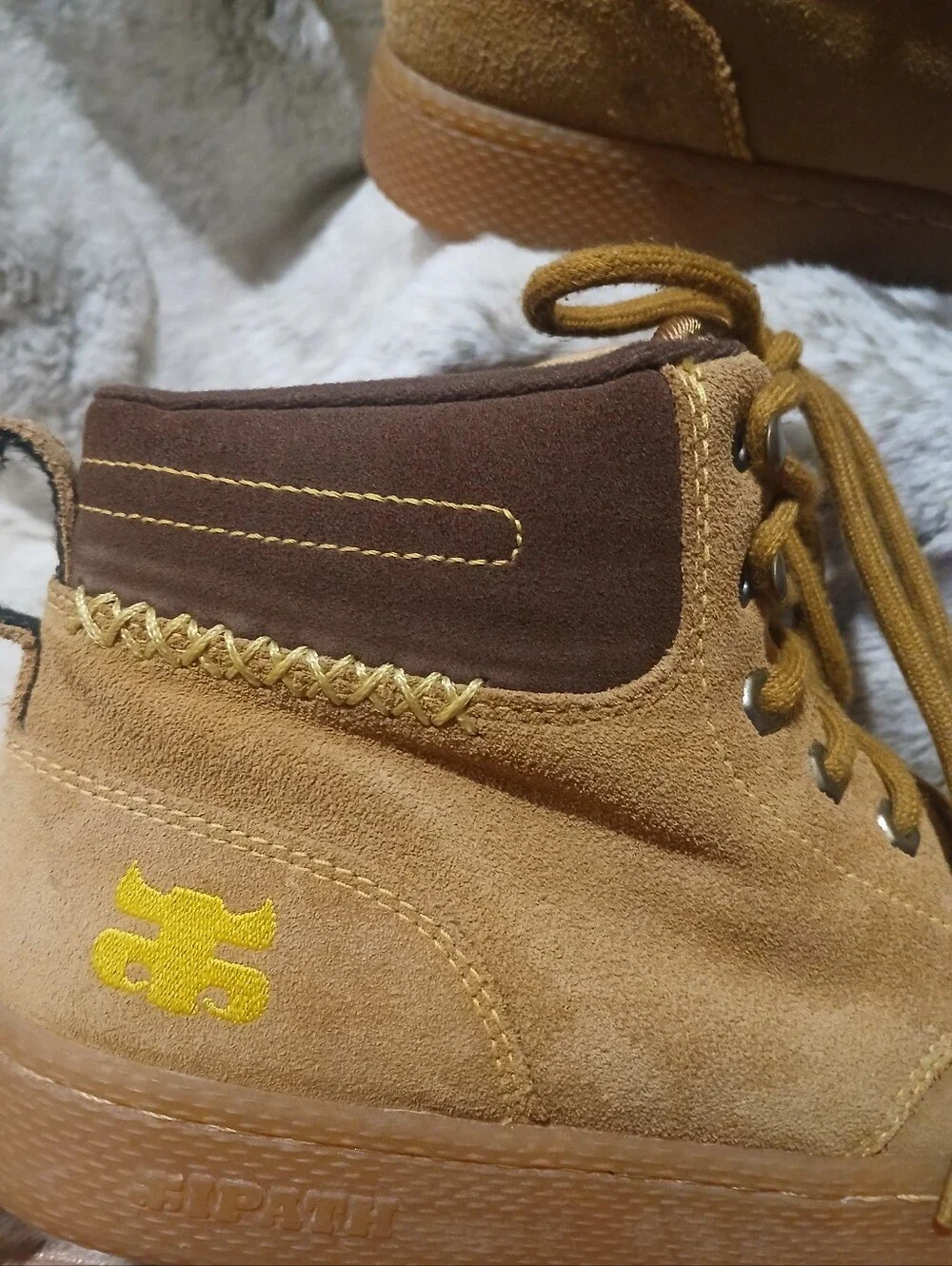 Kids Brown/Tan Suede High-Top Lace-Up Sneakers